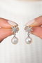 Heliophilia Silver Pendientes de Metal con Perla y Estrella Plata